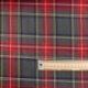 Tissu Toile Chemise Carreaux Gris Rouge