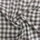 Tissu Toile Chemise Petits Carreaux Blanc Marron