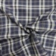 Tissu Toile Chemise Carreaux Bleu Marine