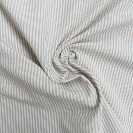 Tissu Toile Chemise Rayé Gris
