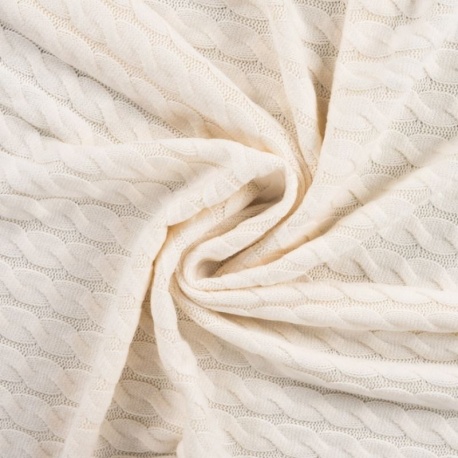 Tissu Matilda Maille Torsadée Ecru 