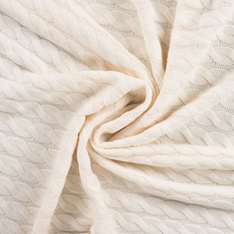 Tissu Matilda Maille Torsadée Ecru 