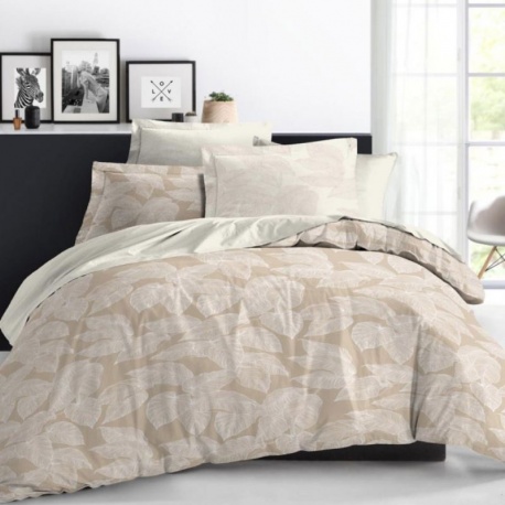 Parure Housse de Couette Imprimée Amazonie Creme 