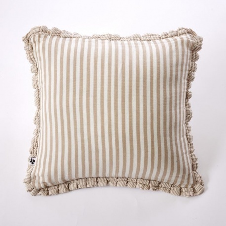 Coussin Romie Gaze de Coton Rayé Ficelle