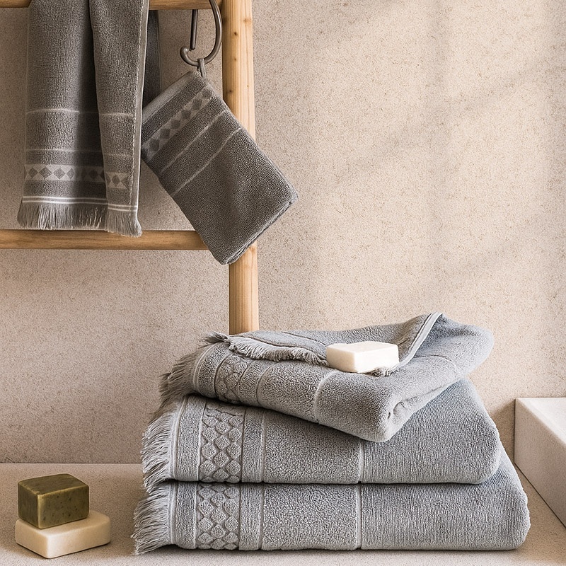 Linge de Bain Arroz Vert de Gris