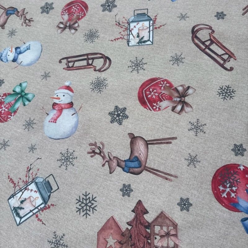 Tissu Toile Loneta Panina Noel