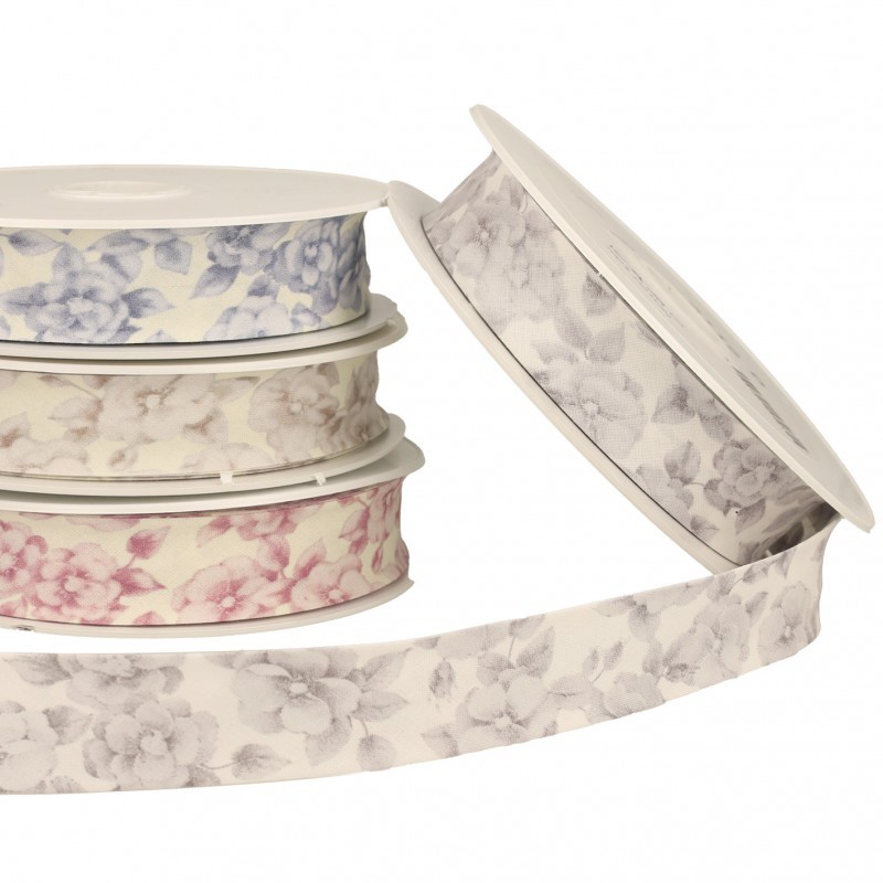 Biais fleurs pastel