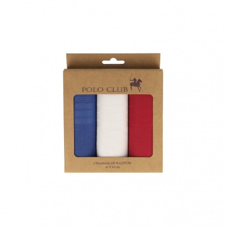 Mouchoirs 100% coton  Bleu blanc rouge