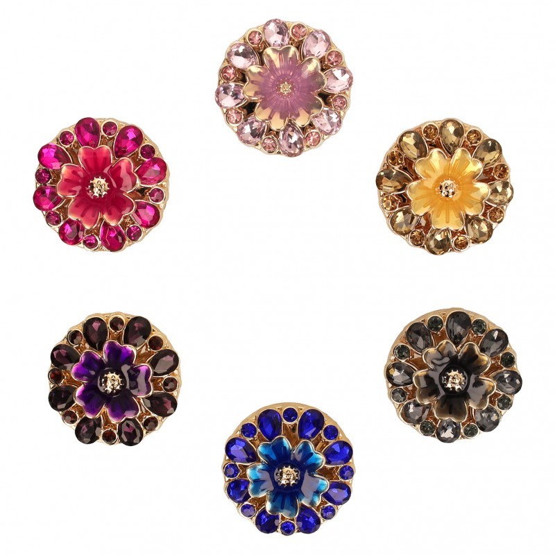 Bouton bijou fleur