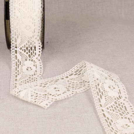 Dentelle coton fleurs