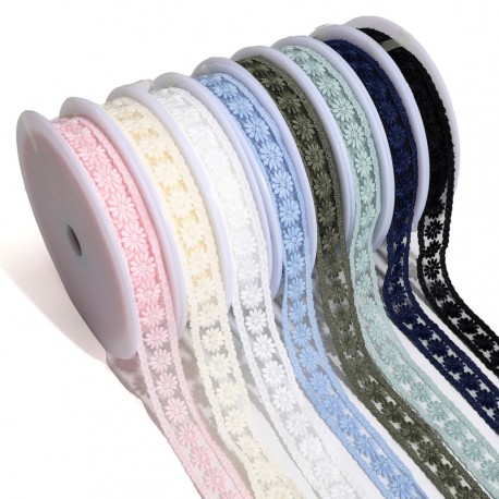 Broderie fleurs sur tulle