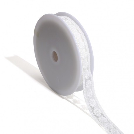 Broderie fleurs sur tulle