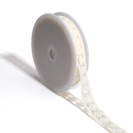 Broderie fleurs sur tulle