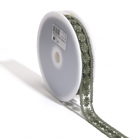 Broderie fleurs sur tulle