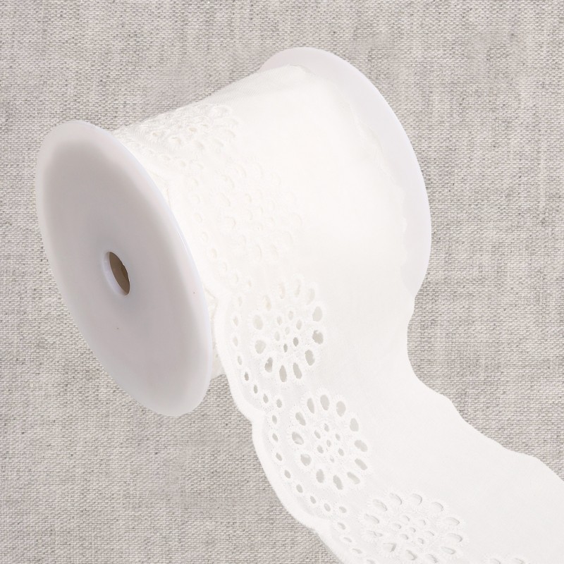 Broderie rosaces  Blanc