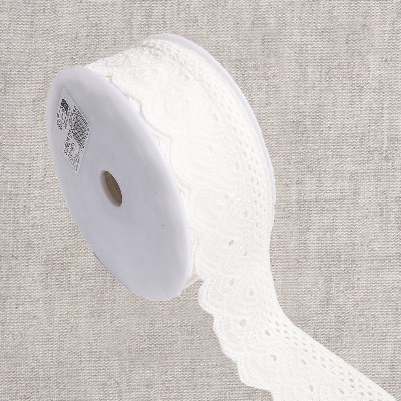 Broderie vagues  Blanc