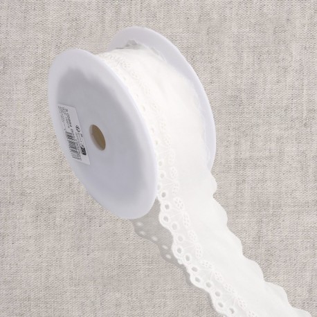 Broderie cerises  Blanc