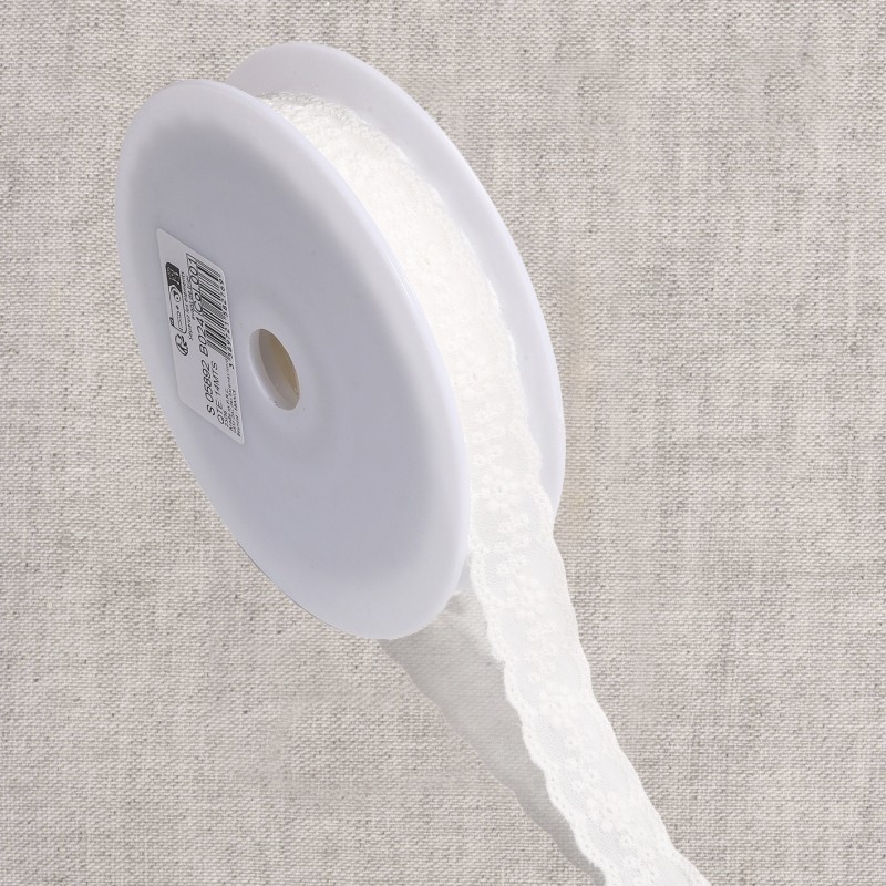 Broderie entre deux fleurs  Blanc - 