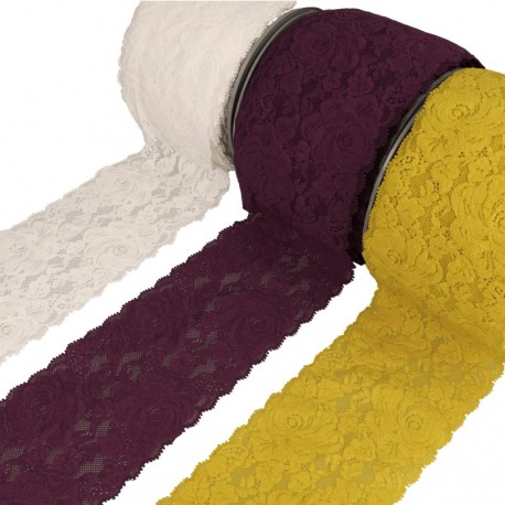 Dentelle élastique roses