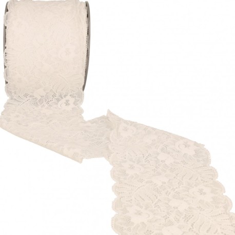 Dentelle élastique fleurs et feuilles