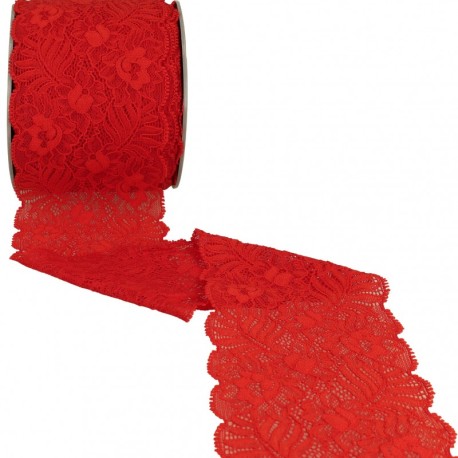 Dentelle élastique fleurs et feuilles