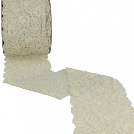 Dentelle élastique fleurs et feuilles