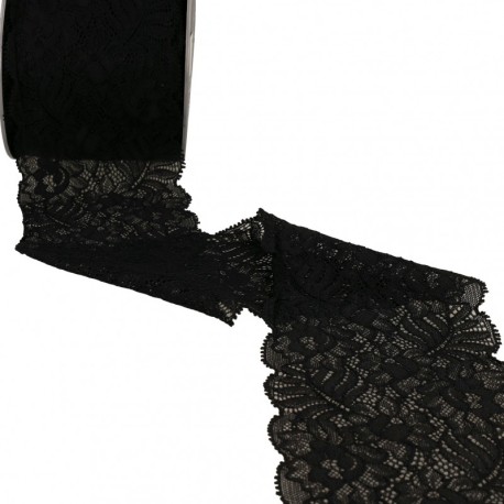 Dentelle élastique fleurs et feuilles