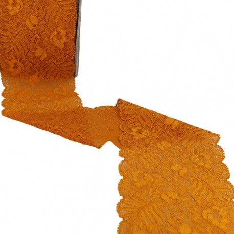 Dentelle élastique fleurs et feuilles