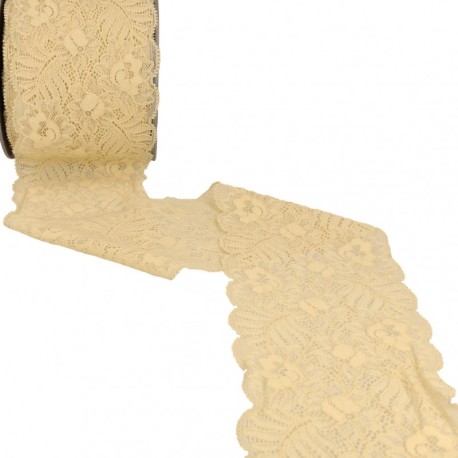 Dentelle élastique fleurs et feuilles