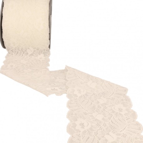 Dentelle élastique fleurs et feuilles