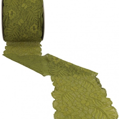 Dentelle élastique fleurs et feuilles