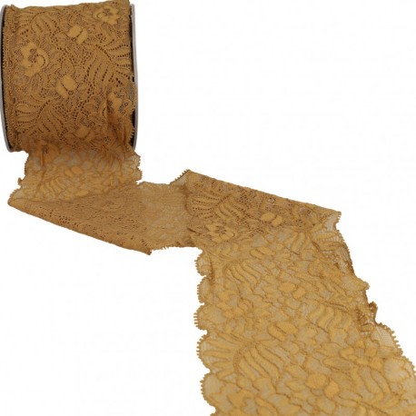 Dentelle élastique fleurs et feuilles