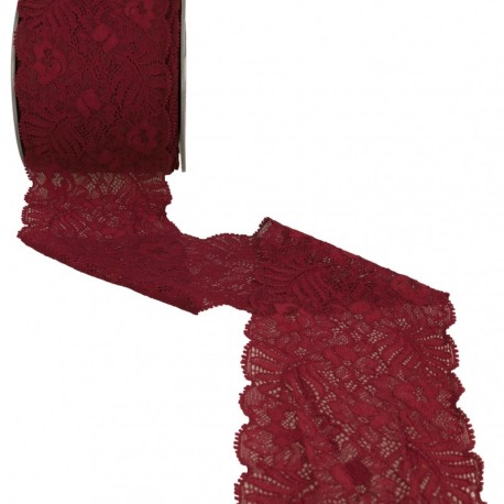 Dentelle élastique fleurs et feuilles