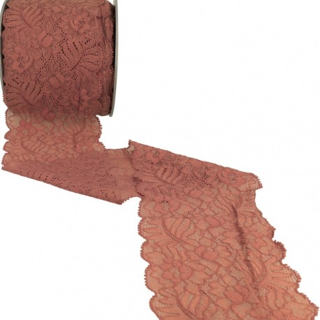 Dentelle élastique fleurs et feuilles