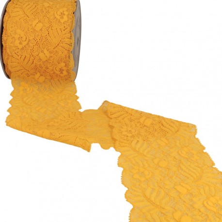 Dentelle élastique fleurs et feuilles