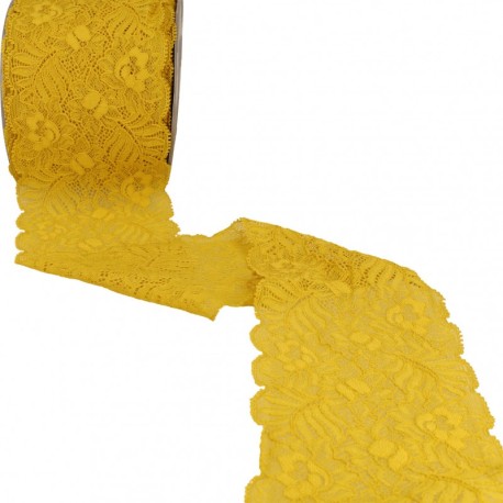 Dentelle élastique fleurs et feuilles