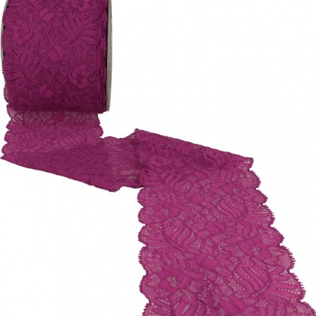 Dentelle élastique fleurs et feuilles