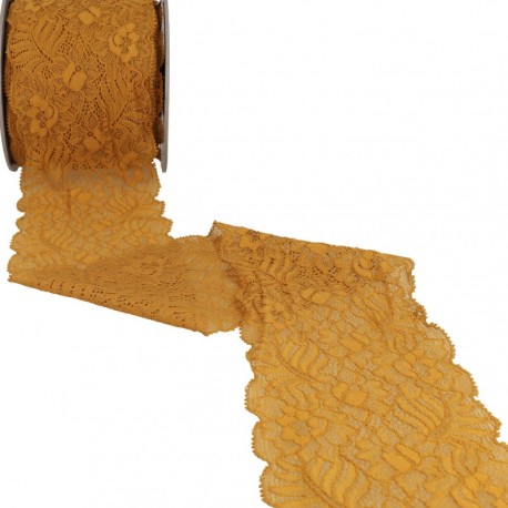 Dentelle élastique fleurs et feuilles