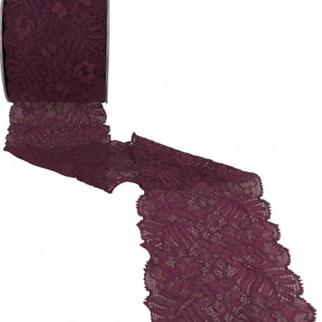 Dentelle élastique fleurs et feuilles