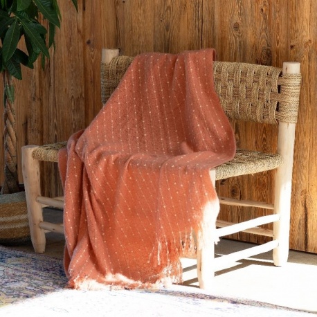 Plaid Rayé Data Terracotta 