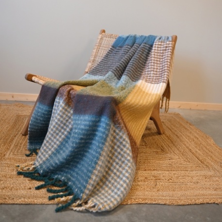 Plaid Carreaux Scottish Bleu Paon 