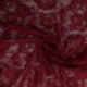 Tissu Dentelle Elastique Roses Bordeaux 