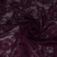 Tissu Dentelle Elastique Roses Violet Foncé