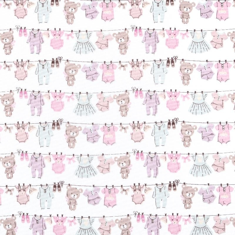 Tissu Coton Imprimé Nursery Rose