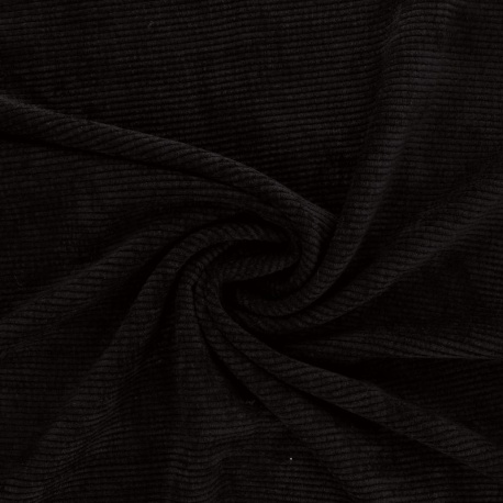 Tissu Velours Côtelé Noir 