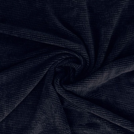 Tissu Velours Côtelé Bleu Marine 
