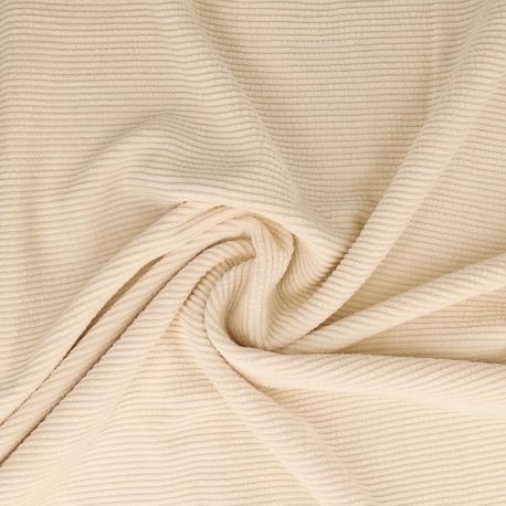 Tissu Velours Côtelé Ivoire