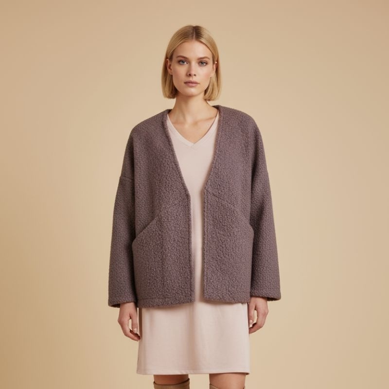 Veste Courte Créative Bouclette Uni 