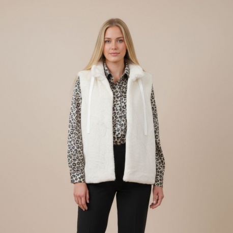 Veste Sans Manche Créative Fausse Fourrure Uni