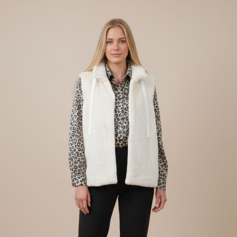 Veste Sans Manche Créative Fausse Fourrure Uni